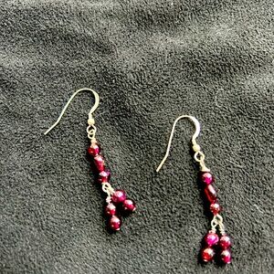 Elegant garnet Beaded Earrings